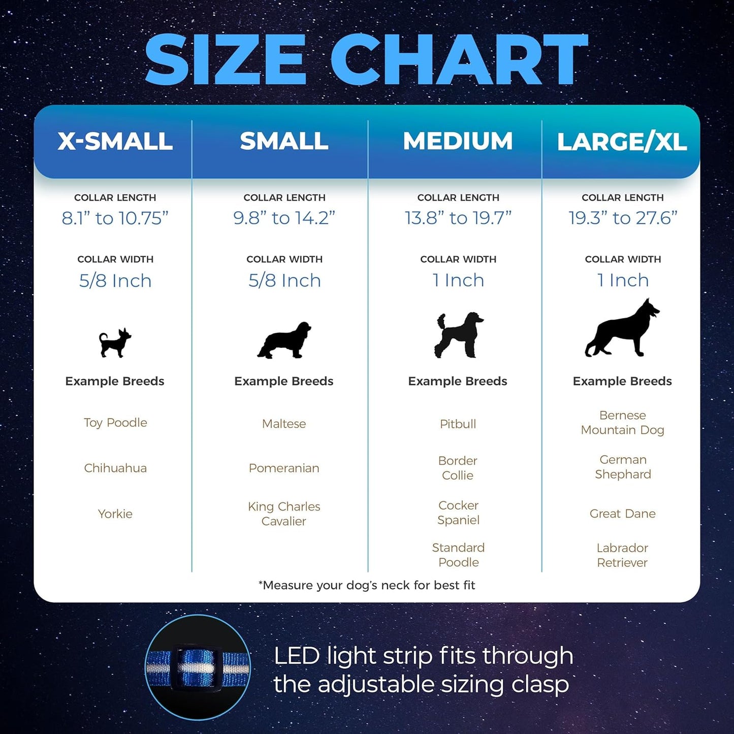 LED Dog Collar - USB Rechargeable - Waterproof 