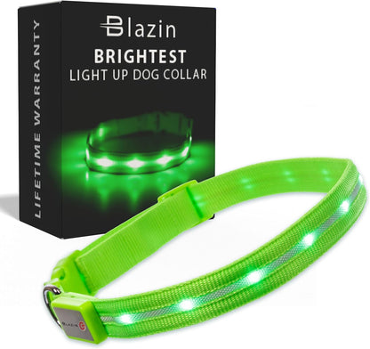 LED Dog Collar - USB Rechargeable - Waterproof 